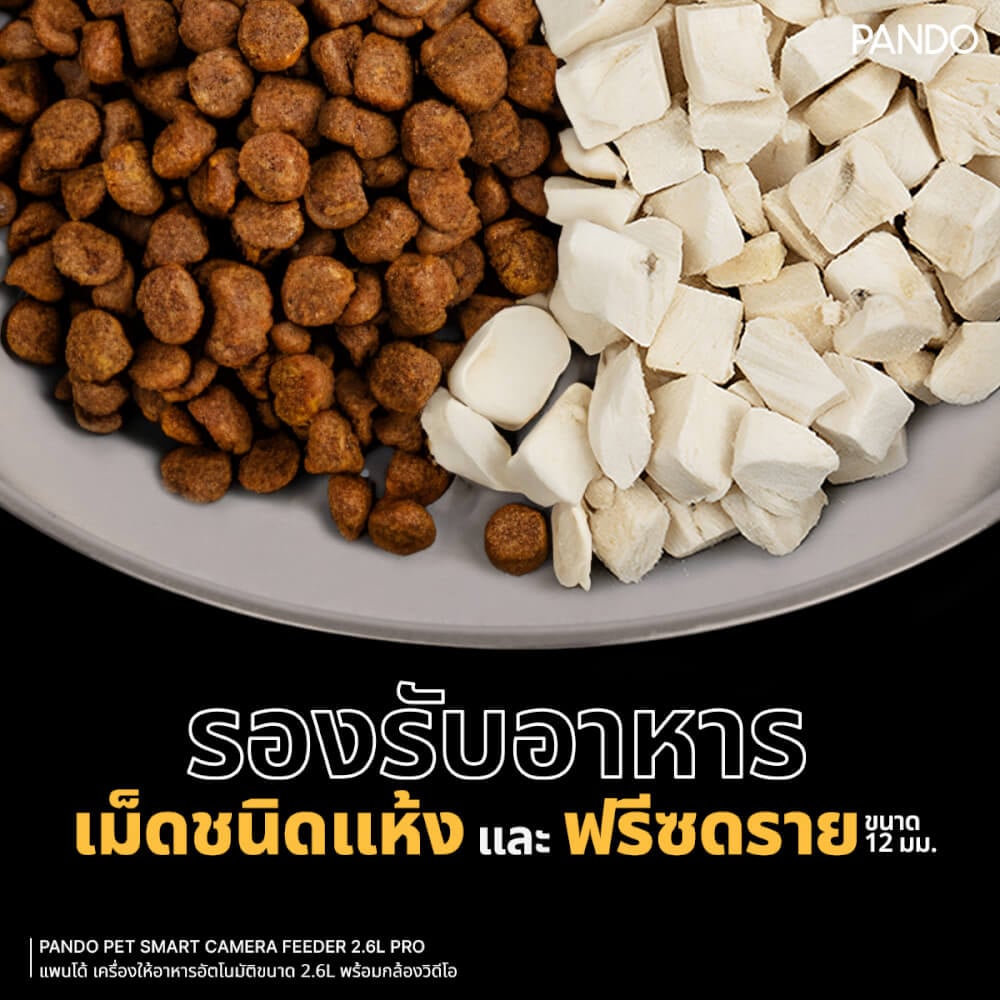 เครื่องให้อาหารอัตโนมัติ PANDO รุ่น โปร ขนาด 2.6L (พร้อมกล้องวิดีโอ)